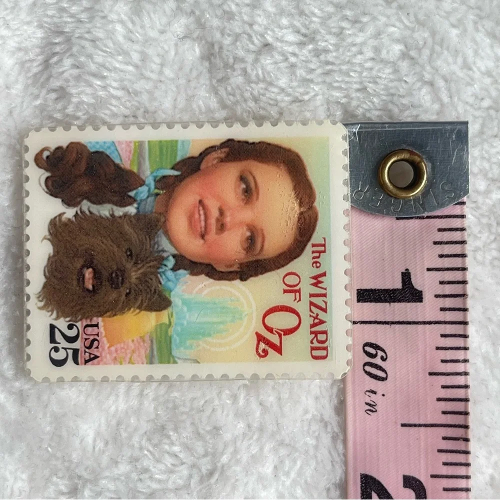 COPY Pin | Vintage Wizard of Oz Postage Stamp | Dorothy, Toto, Yellow Brick Road